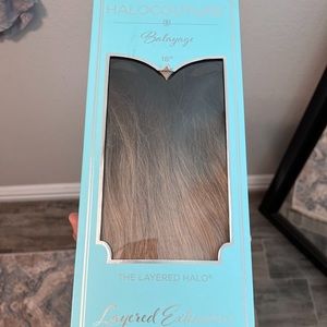 18” balayage halo couture layered extensions